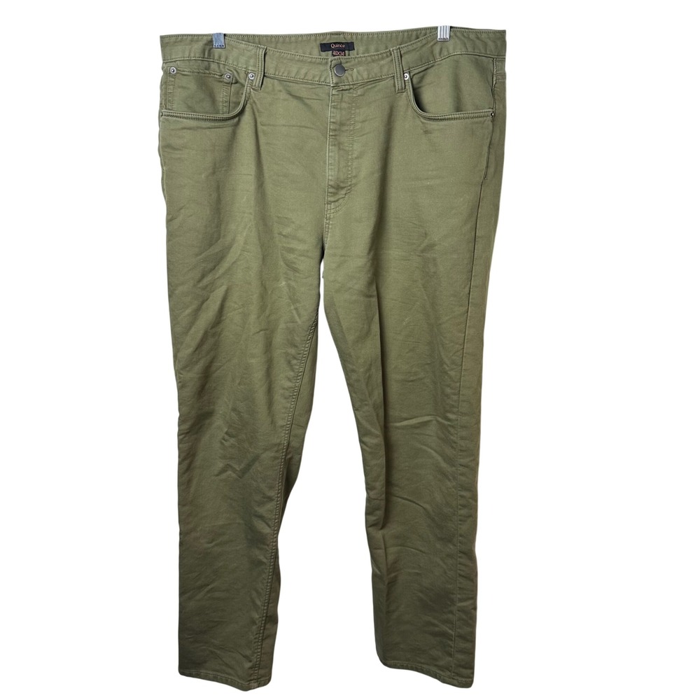 Quince Comfort Stretch Traveler 5-Pocket Pants Mens 40X34 Olive Green
